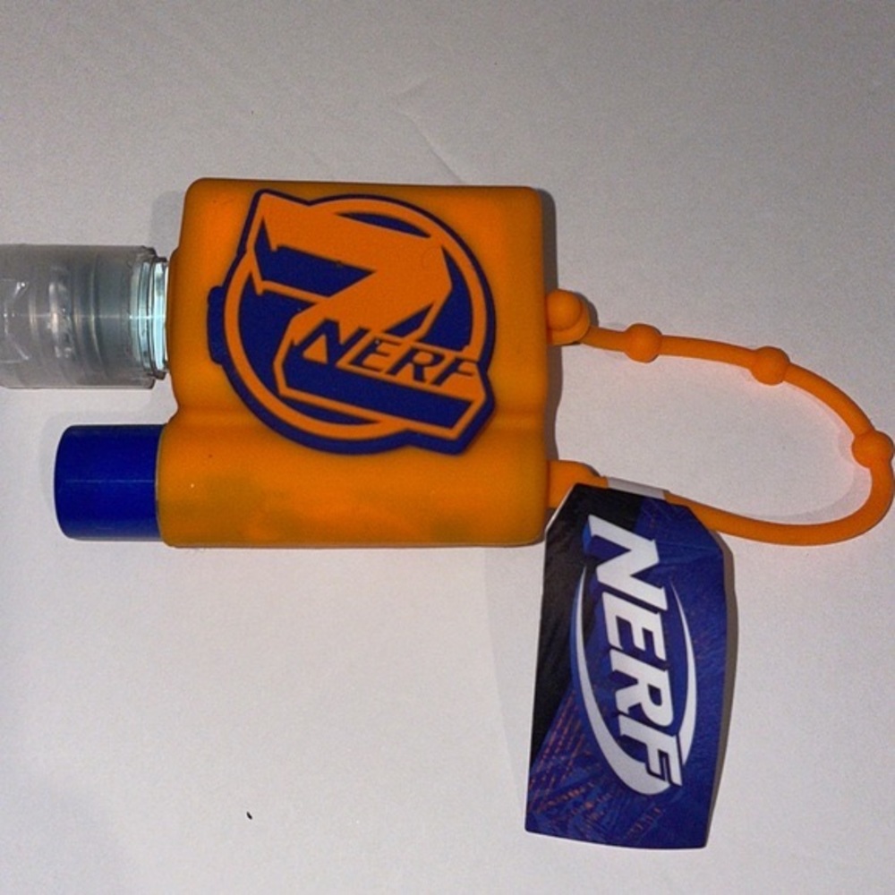 Nerf carrying case with hand sanitizer and lip balm
